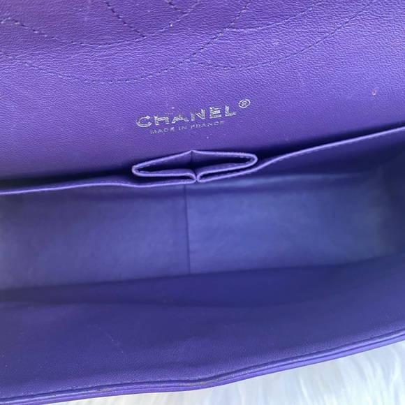 ⭐️JUMBO⭐️CHANEL classic Lambskin Jumbo double flap Lavender quilted silver chain - Picture 17 of 17